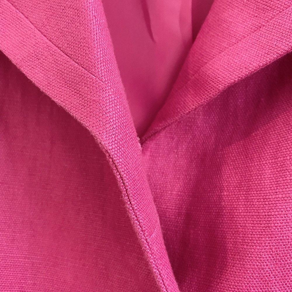 Talbots -Sz 2 Hot Pink Fab Jackie Linen 2 Button Swing Jacket Blazer Linen Coat - Picture 10 of 12